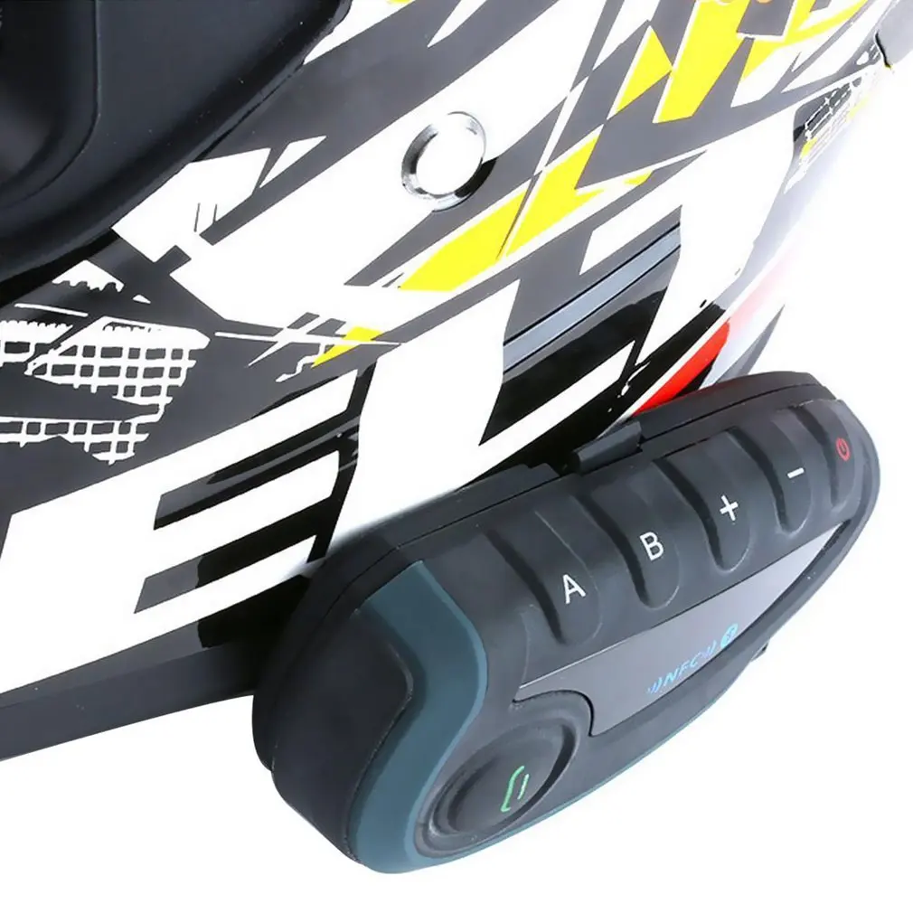 

1pcs V8 Motorcycle Helmet Intercom NFC Remote Control Bluetooth Interphone Headset 5 Rider 1200M Full Duplex talking