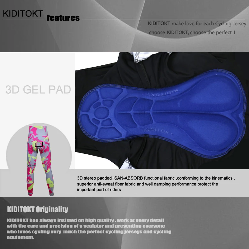 KIDITOKT противоударные велосипедные штаны с Pro Coolmax 3D гель мягкий гоночный мотоцикл брюки мотобайк, велосипед, велотренажер брюки