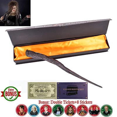 22 вида серия Harry волшебная палочка с коробкой Волдеморт Рон Гермиона Дамблдор луна волшебная палочка рыцарь автобус хогварт билета на поезд - Цвет: Bellatrix