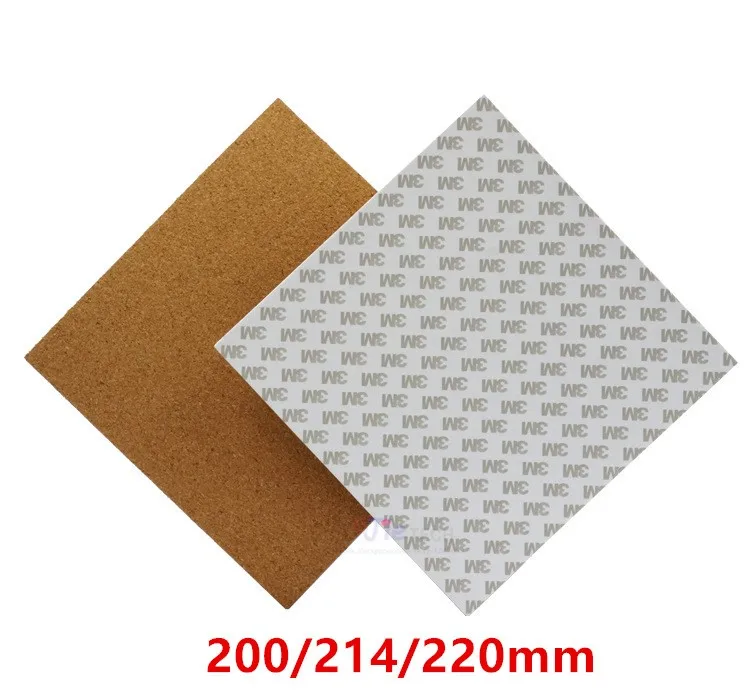 1pcs Reprap 3D Printer square 200/214/220mm adhesive cork sheets For prusa i3 wanhao Heated bed with tape thermal plate | Компьютеры и