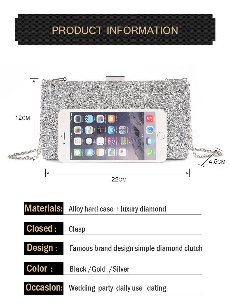 Taille de la pochette Luxy Moon Sparkle