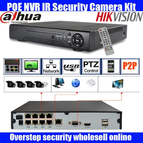 Камера видеонаблюдения dahua hikvision 8 каналов 1080P HD в режиме реального времени onvif POE NVR