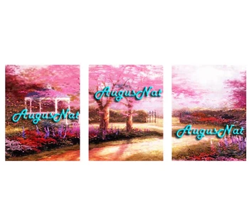

three pictures combination diamond painting full square cherry tree wall art diamond dotz flower diamont sticker mosaic blossoms