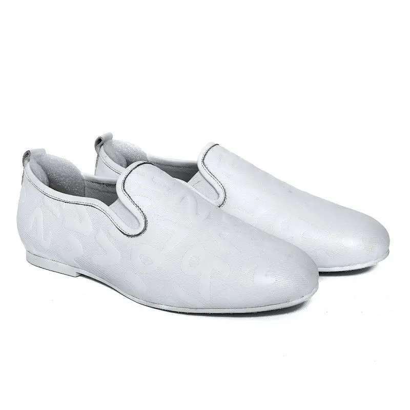 Mâle Appartements Mycolen Chaussures Casual Luxe gêne Souple De Blanc Mocassins Cuir Marque En Sans Véritable Hommes qwPSWq6Tf