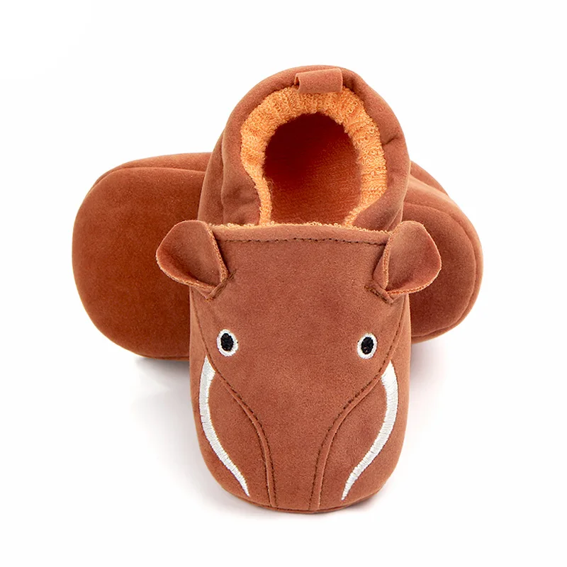 Infant Slippers Toddler Soft PU Leather Animal Pattern Baby Boy Girl First Walker Cute Cartoon Anti-slip Prewalker Baby Slippers