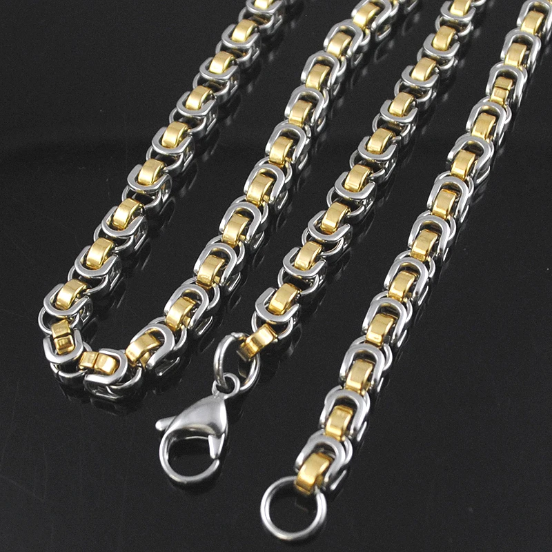 Мужская цепь AMUMIU из нержавеющей стали 316 45/50/55/60/65/70 см Серебряное/золотое/черное