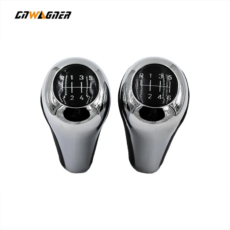 Gear Shift Knob lever Chrome Finishing Genuine Leather shifter Knob for