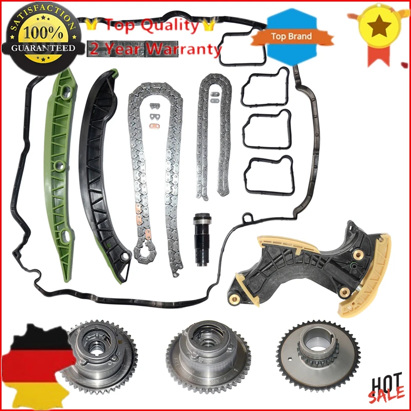 AP02 New Timing Chain Kit+Gear+Tensioner+Adjuster For Mercedes W204 C250 E250 R172 SLK250 271050334