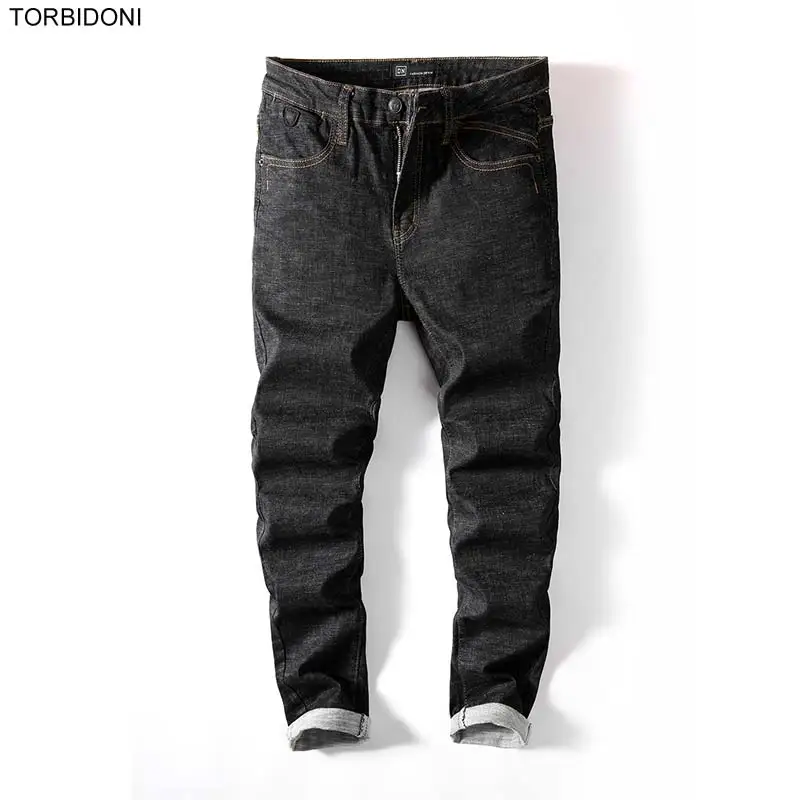 Men Brand Casual Jeans Streetwear Black Denim Jeans New Fashion Male