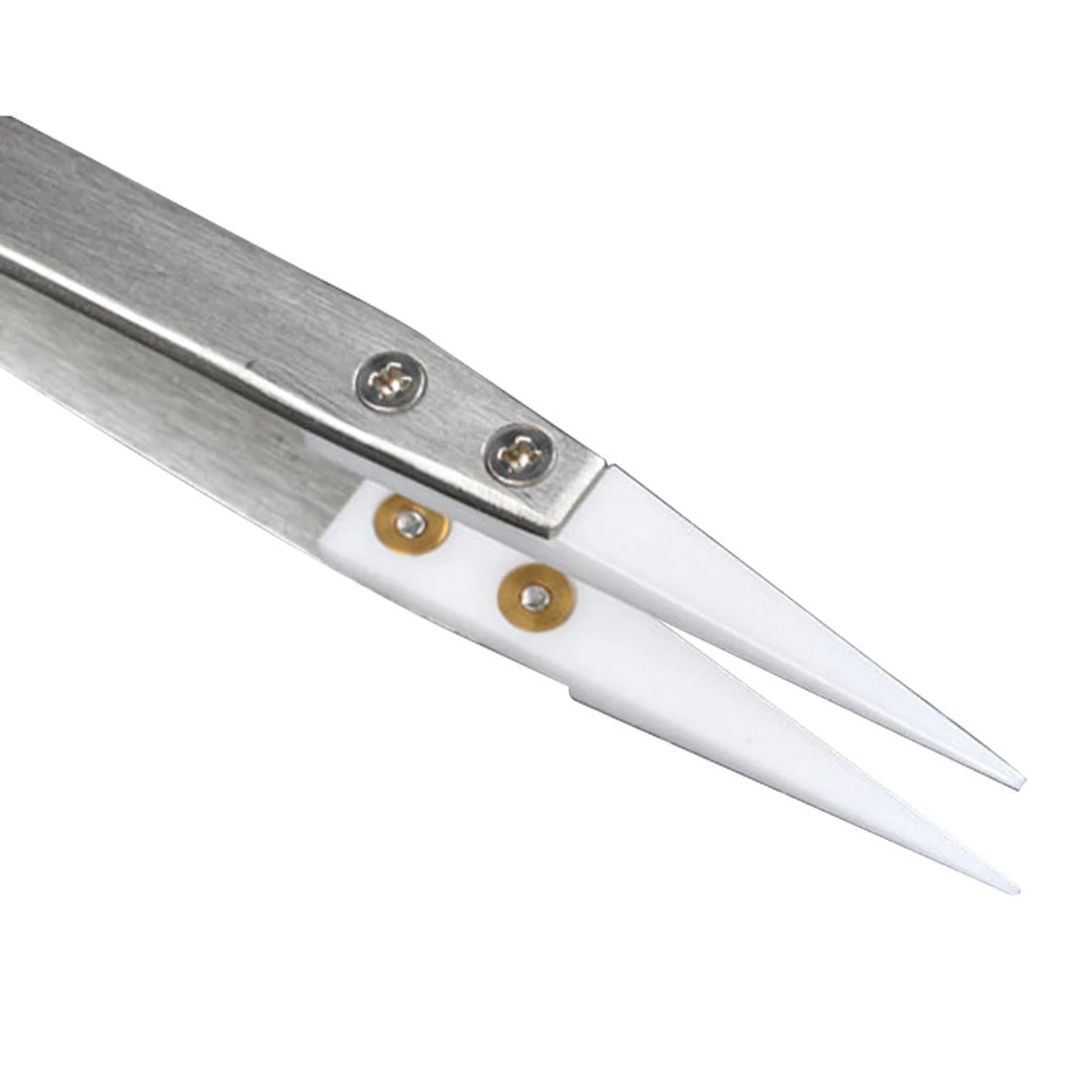 

Ceramic Tweezers Non Conductive Ceramic Pointed Tip Anti-static Stainless Steel Heat Resistant DIY Tools