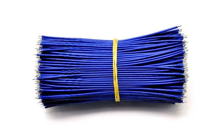 100 шт./лот оловянный Макет соединительный кабель провод 10 см 24AWG для Arduino 5 видов цветов гибкий двухконцевой ПВХ провод электронный - Цвет: Синий