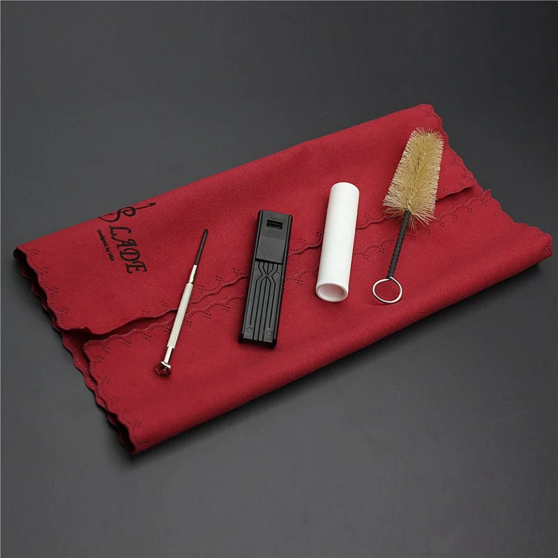 

SLADE 5-in-1 Cleaning Kit Cleaning Cloth Mouthpiece Brush Reed Case Mini Screwdriver for Clarinet Saxophone Flute