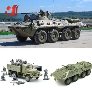 1:72 BTR-80 Armored Carrier M35 Cargo Truck M1046 KFZ.305 BLITZ Building Block Assembling Military Vehicles Model Army 1