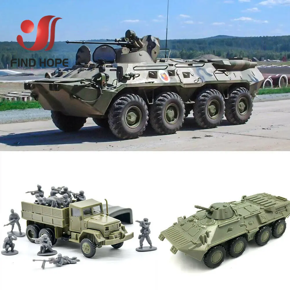 

1:72 BTR-80 Armored Carrier M35 Cargo Truck M1046 KFZ.305 BLITZ Building Block Assembling Military Vehicles Model Army