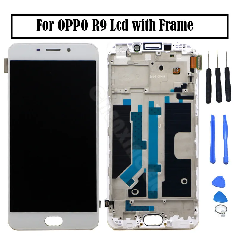 

White For OPPO R9 R9m R9tm X9009 Full LCD Screen Display Touch Screen Digitizer Assembly + With Frame