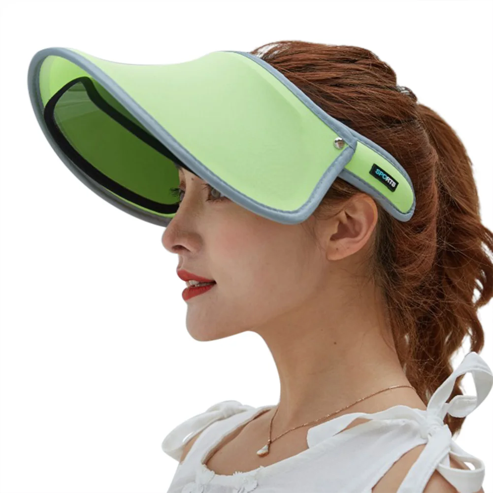 light green Женские летние солнцезащитные защитные шапочки двойной слой прозрачный пустой Топ солнцезащитная Кепка XRQ88 - Цвет: light green
