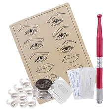 Чернила для макияжа набор краски Перманентный макияж для бровей микроблейдинг Вышивка Иглы татуировки Чернила чашки макияж ручка практика кожи