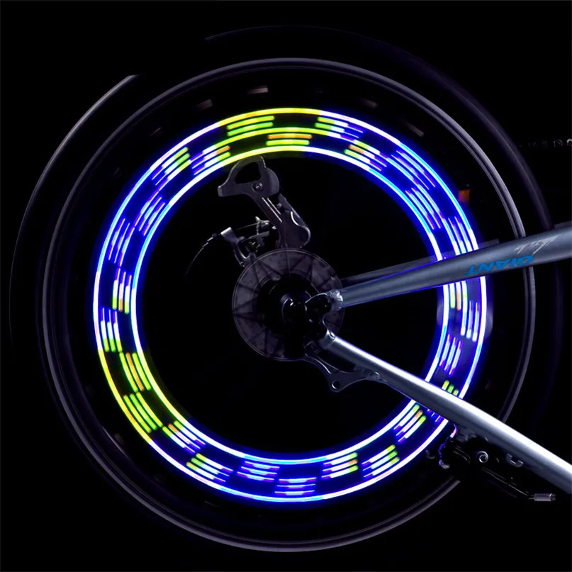 Cycling Hubs Lights Bicycle Tyre Valve Caps Light Front Rear Bike Light Warning LED Wheel Lamp Bike spoke decorations #2M21 (6)