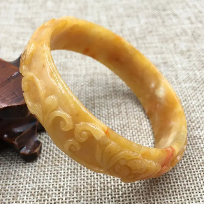

A-246 Beautiful China Hand-carved Orange Jadeite Jade Gems Bracelet Bangle 64mm