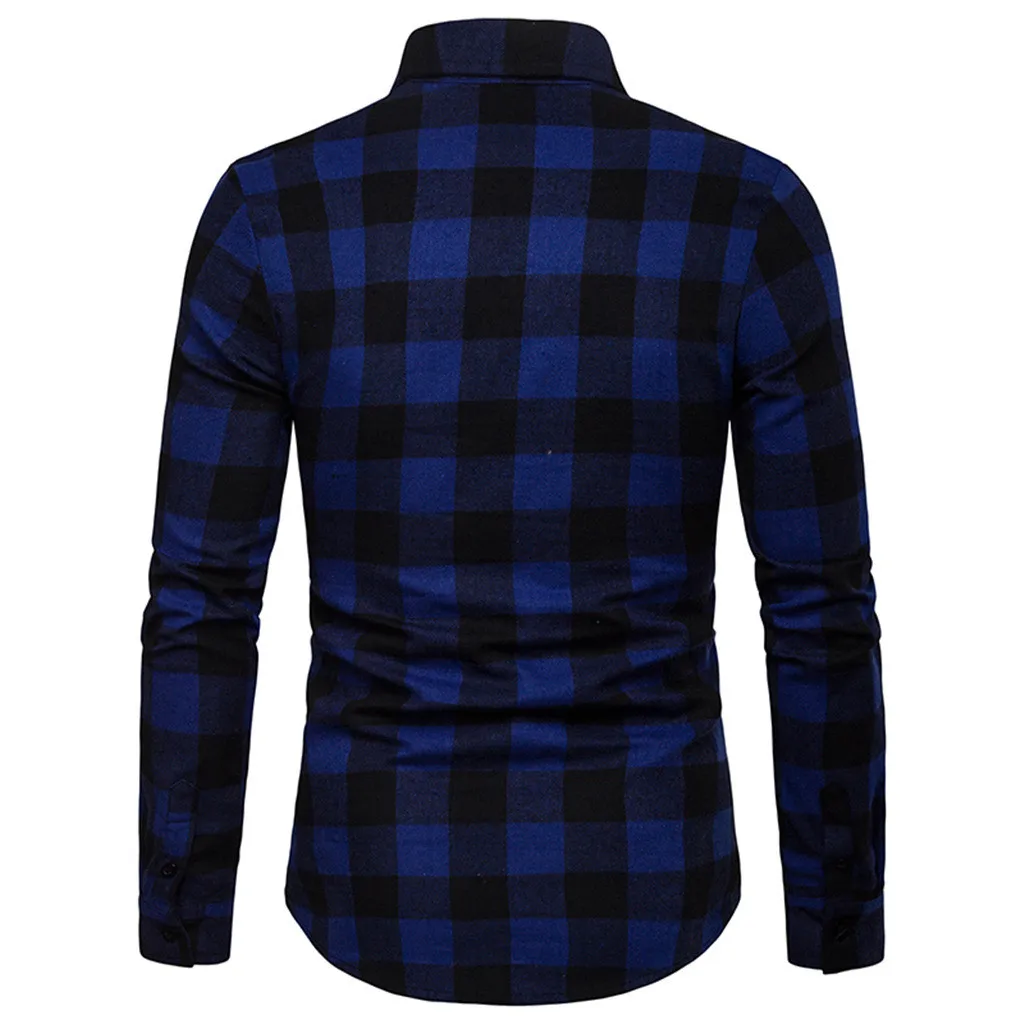 Formal Business Shirt Men‘s Long Sleeve Lattice Plaid Clothes Spring Autumn Plus Size Casual Blouse Camisa Social Shirts /PT