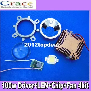 

1set 10W Cool White / Warm White High Power LED + 10Watt Driver + 44mm Lens+10w Heatsink 4kit For DIY