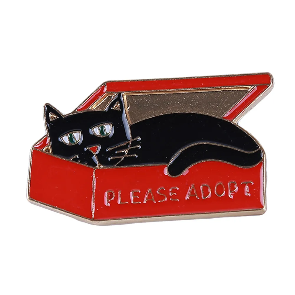 Ellenmar Cat Brooch Elegant Cute Creative Boxed Drop Oil Alloy Corsage Denim Jacket Clothing Badge Pin Accessory | Дом и сад
