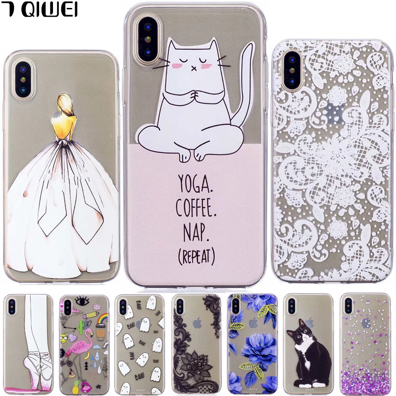 

6.5'' Case For iPhone XS Max Cute Soft TPU Silicon Cover For Apple iphone XS Max Case Cover X S Max Girl Fruit Transparent xsmax