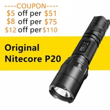 Nitecore P20 XM-L2 T6 светодиодный фонарь для походов и кемпинга тактический фонарь onekey стробоскоп высокого качества