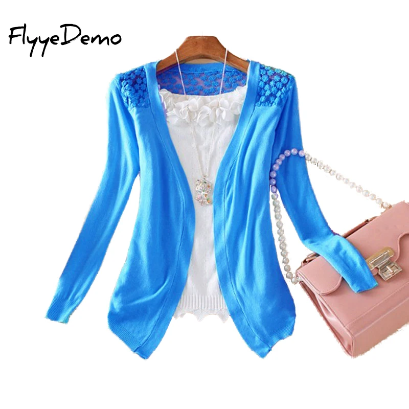 

11 Colors 2019 New Women Casual Knitted Sweater Long Sleeve Knitwear Jumper Lace Cardigan Coat Outwear Tops Soft Clothing