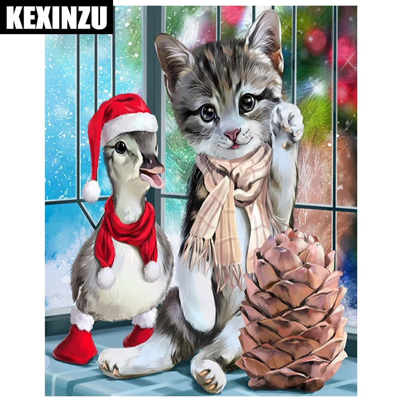 

New Diamond Mosaic Time-limited Crafts Diy diamond painting Cat And Ducks handcraft square full diamond pasted painting