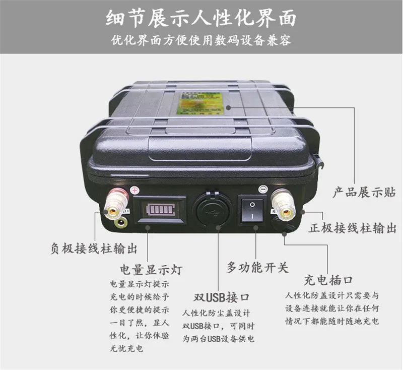 Портативный 12 v 60ah литий-ионный аккумулятор 12 v 18650 bateria+ 5A зарядное устройство 2 USB порта для LCTV дорожные знаки инвертор
