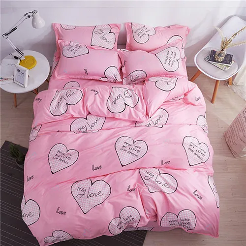 Постельное белье The Nordic style bedding set duvet cover set twin Full Queen brief reactive printed bed linen flat sheet bedclothes not quilt - Цвет: do not forget me