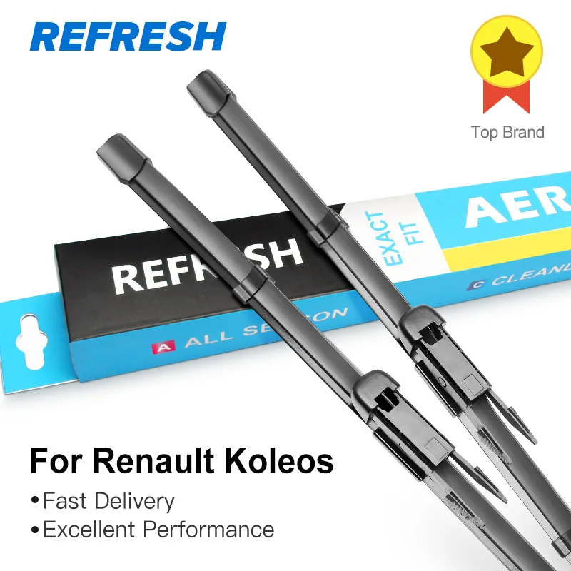 Refresh Wiper Blades for Renault Koleos Fit Pinch Tab Arms 2008 2009 2010 2011 2012 2013 2014 2015