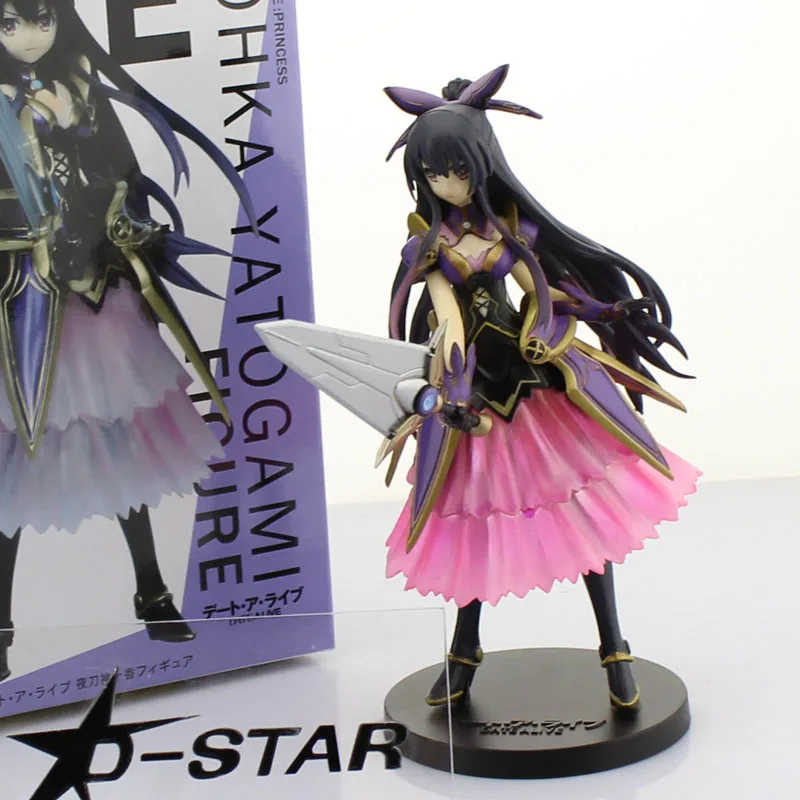 

Free Shipping 7" Date A Live Anime Tohka Yatogami Pink Dress Ver. Boxed 17cm PVC Action Figure Collection Model Doll Toys Gift