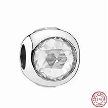 Граненый сверкающий прозрачный CZ Сияющие капли бусины для женщин ювелирных изделий DIY Fit PANDORA Подвески Серебро 925 FL512-C
