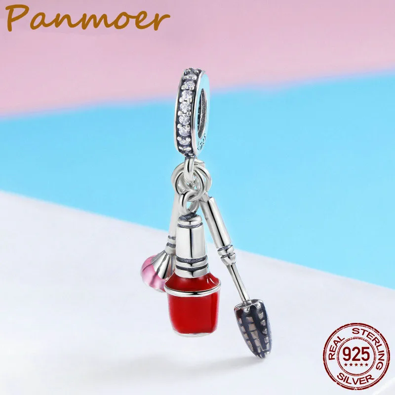 

New 2018 Collection 925 Sterling Silver Makeup Tools Cosmetics Pendant Charm Fit pandora DIY Bracelets Fashion Jewelry SCC785