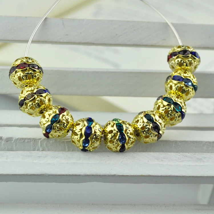 Wholesale Gold Metal Beads 8mm Earring Necklace DIY Beads For Jewelry