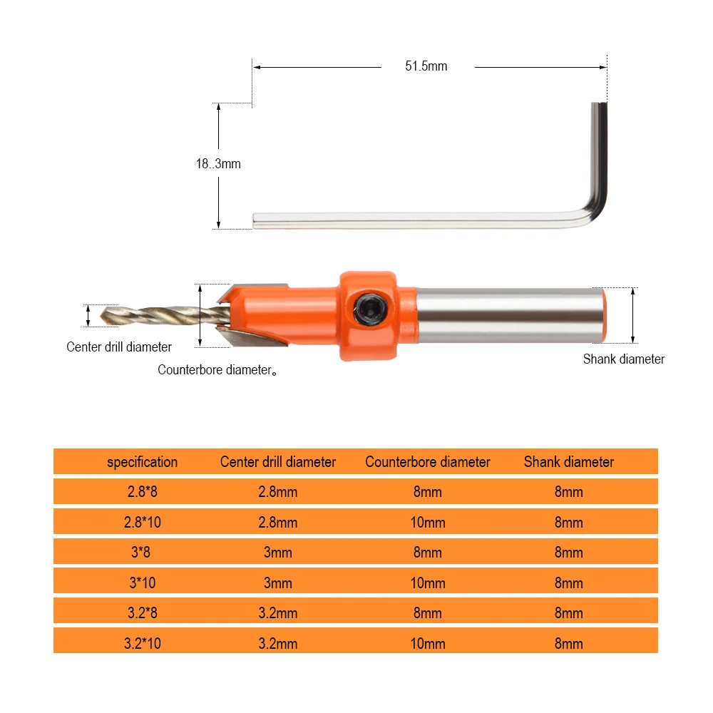 JelBo Countersink Drill Bits Opener Cone Screw Reamer Various Specifications Workmanship Counterbore Drilling for Woodworking