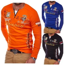 Zogaa новая весенне-осенняя рубашка поло с длинным рукавом, Хлопковая мужская рубашка поло с буквенным принтом, модная классическая рубашка с длинным рукавом на каждый день