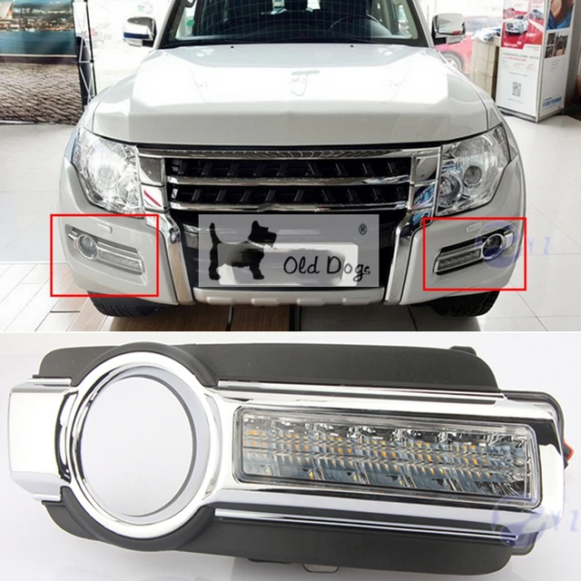 2pcs car styling For Mitsubishi Pajero 2015 2017 LED DRL Daytime driving Running Lights Daylight