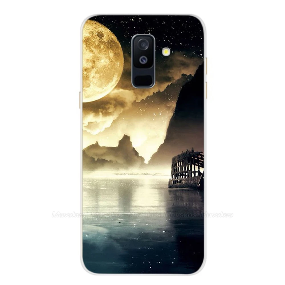 Силиконовый чехол для Samsung Galaxy A6 2018 прозрачные Мультяшные мягкие ТПУ чехлы