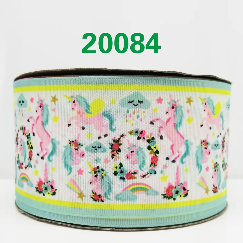 50 ярдов мультфильм Единорог напечатанный grosgrain ленты 20097