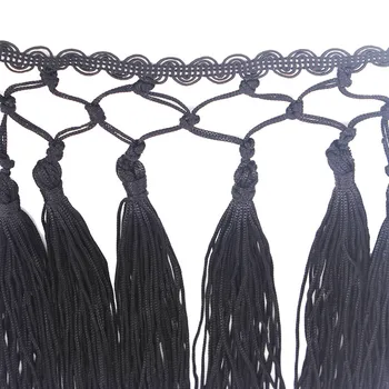 

1yard Black Braided Tassel Fringe Trimming Lace Ribbon Curtain Decorated Applique Craft Sewing Accesories T1868