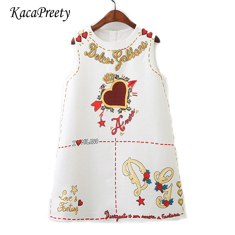 

Girls Baby Dress toddler kids Clothing Lovely heart print Vest children's Girl Dress holiday clothes 2-10Yrs
