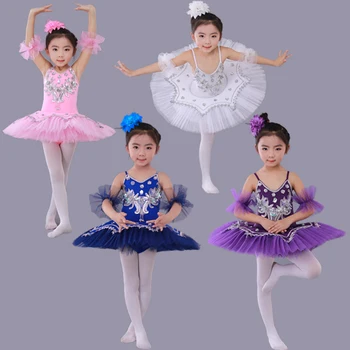 

Professional Ballet Tutu Girls Gymnastic Dancing Dress children Swan Lake Costume Ballet Leotards For Women Kid Ballet Dress
