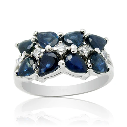 Anillos Qi Xuan_Dark Blue Stone Elegant Ring_Fashion Ring_S925 Solid