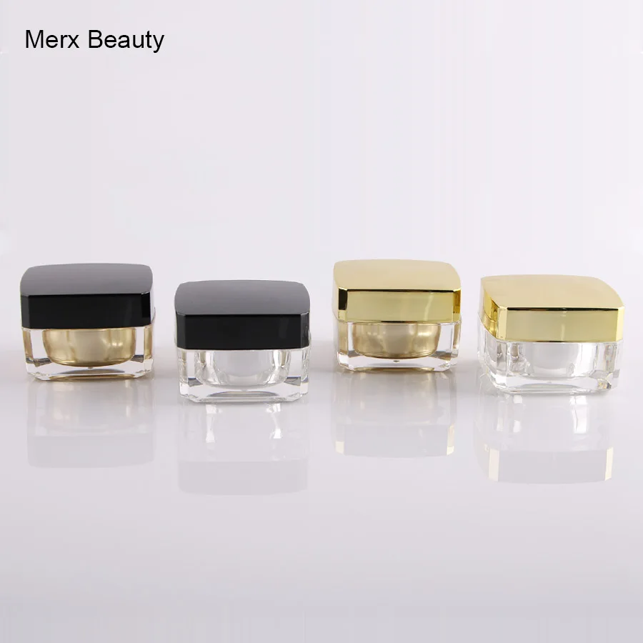 20g Acrylic Square Cosmetics Cream Bottle, Serum Lotion Empty Jar