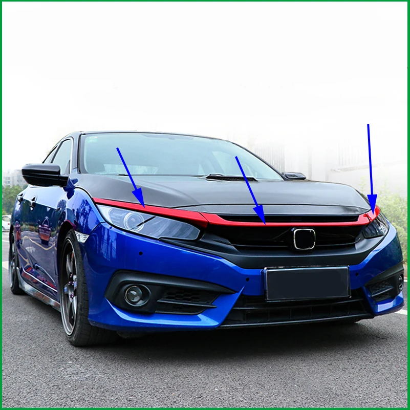 Для HONDA CIVIC Sedan 10th 2016 2017 2018 Передняя решетка гриль фара для бровей декоративные