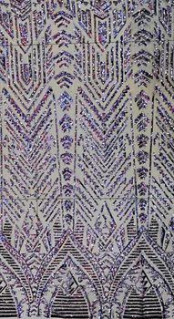 

embroiderd lace fabric yaking-12.302 with sequins beautiful Nigerian sequins lace fabric for party dress