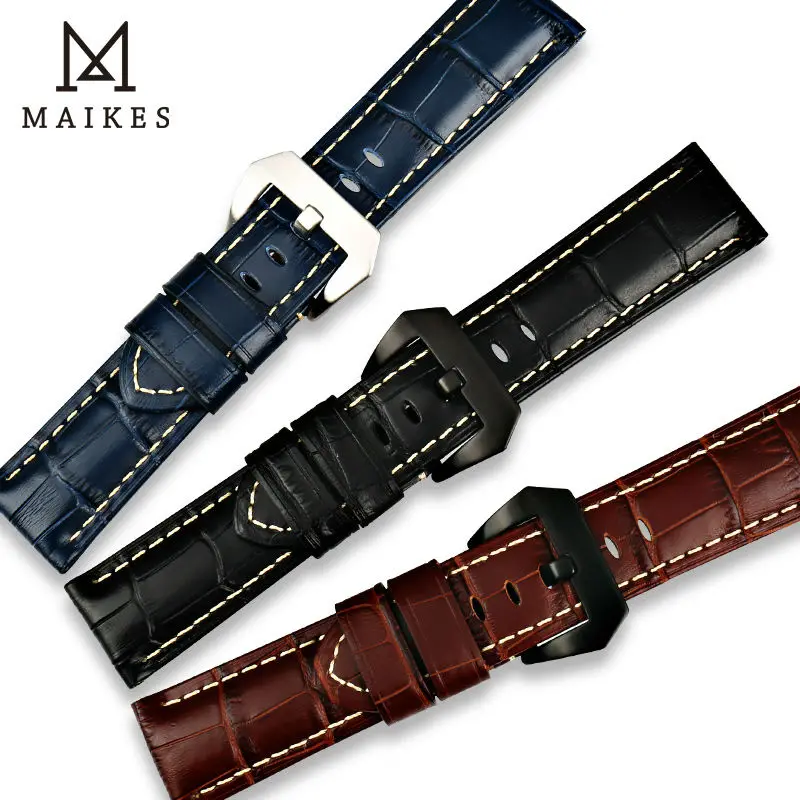 Ремешок MAIKES из натуральной кожи для часов дизайнерский браслет с пряжкой